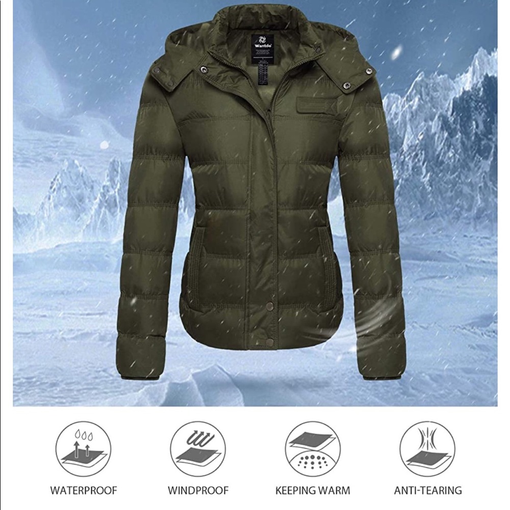 Wantdo Women's Winter Puffer coat w/Removable Hood